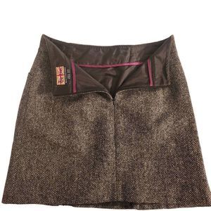 Boden British Tweed Wool Mini Skirt Gray Size 4
